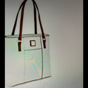 D  & B White Pebbled Leather Lexington Shopper-New